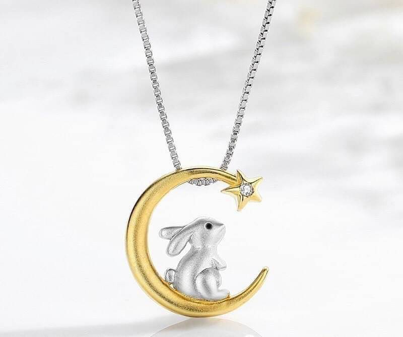 預購-925純銀項鍊 創意月亮兔項鍊